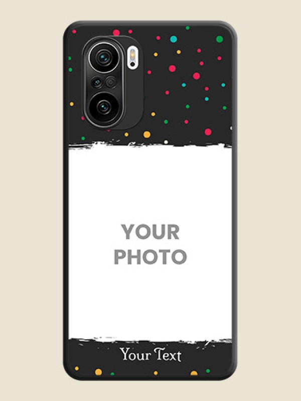 Custom Multicolor Dotted Pattern with Text on Space Black Custom Soft Matte Phone Back Cover - Mi 11X Pro - alternate view