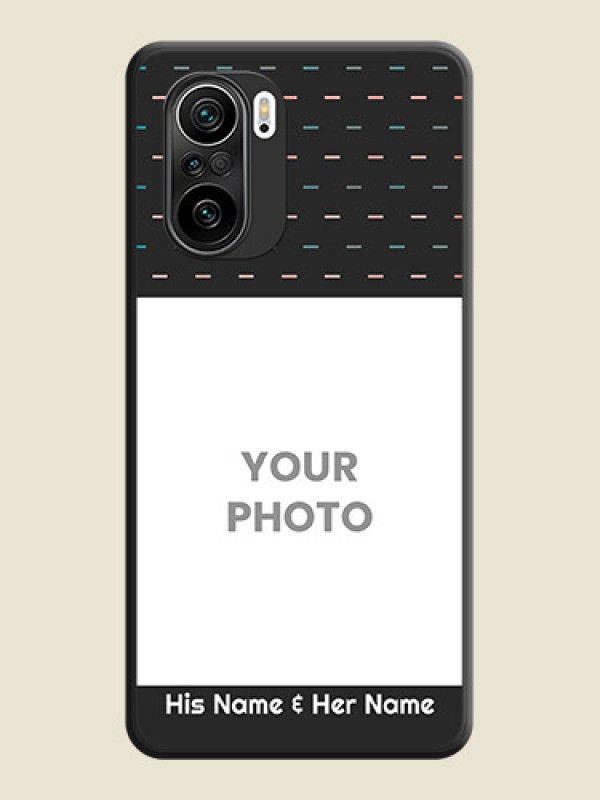 Custom Line Pattern Design with Text on Space Black Custom Soft Matte Phone Back Cover - Mi 11X Pro - alternate view