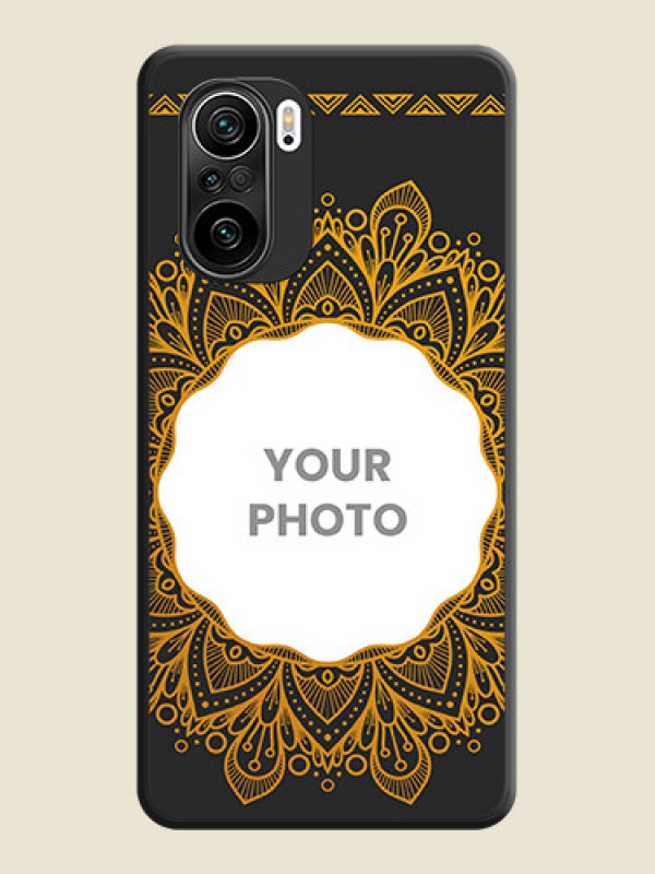Custom Round Image with Floral Design on Photo on Space Black Soft Matte Mobile Cover - Mi 11X Pro - alternate view