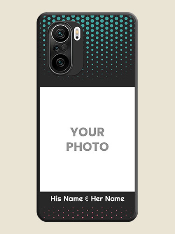 Custom Faded Dots with Grunge Photo Frame and Text on Space Black Custom Soft Matte Phone Cases - Mi 11X Pro - alternate view