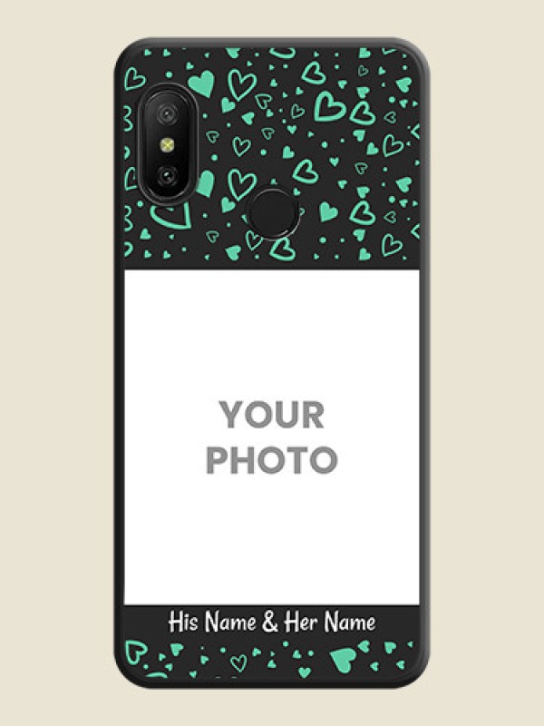 Custom Sea Green Indefinite Love Pattern on Photo on Space Black Soft Matte Mobile Cover - Mi A2 Lite - alternate view