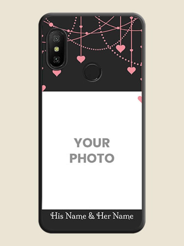 Custom Pink Love Hangings with Text on Space Black Custom Soft Matte Back Cover - Mi A2 Lite - alternate view
