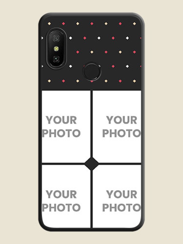 Custom Multicolor Dotted Pattern with 4 Image Holder on Space Black Custom Soft Matte Phone Cases - Mi A2 Lite - alternate view
