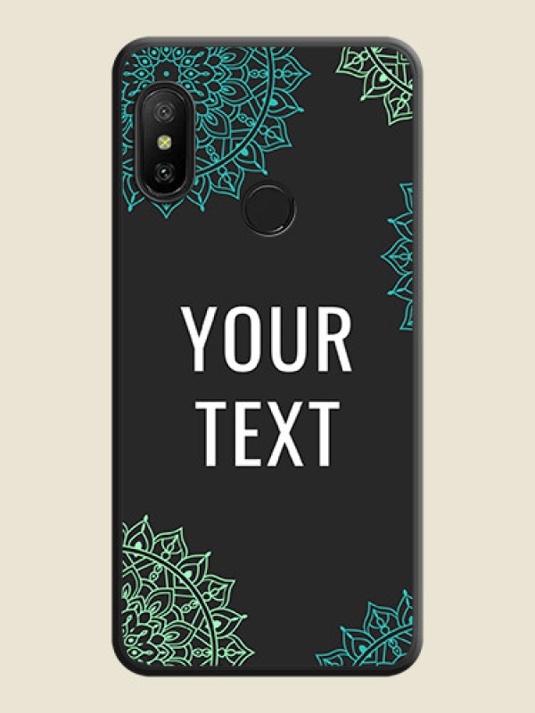 Custom Your Name with Floral Design on Space Black Custom Soft Matte Back Cover - Mi A2 Lite - alternate view