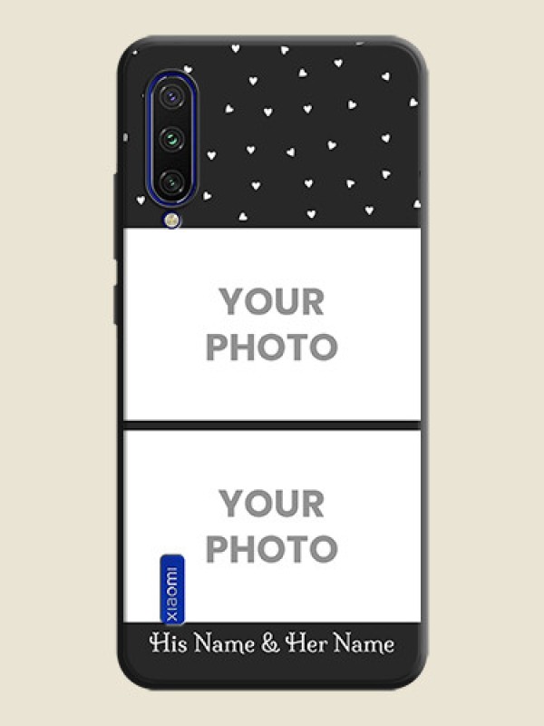 Custom Miniature Love Symbols with Name on Space Black Custom Soft Matte Back Cover - Mi A3 - alternate view