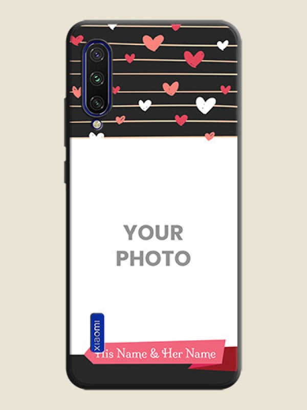 Custom Love Pattern with Name on Pink Ribbon  - Photo on Space Black Soft Matte Back Cover - Mi A3 - alternate view