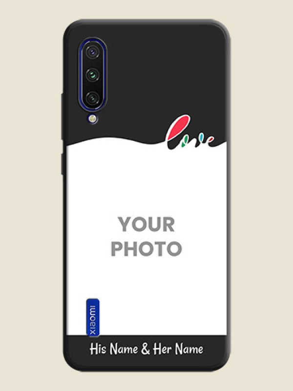 Custom Fall in Love Pattern with Picture - Photo on Space Black Soft Matte Mobile Case - Mi A3 - alternate view