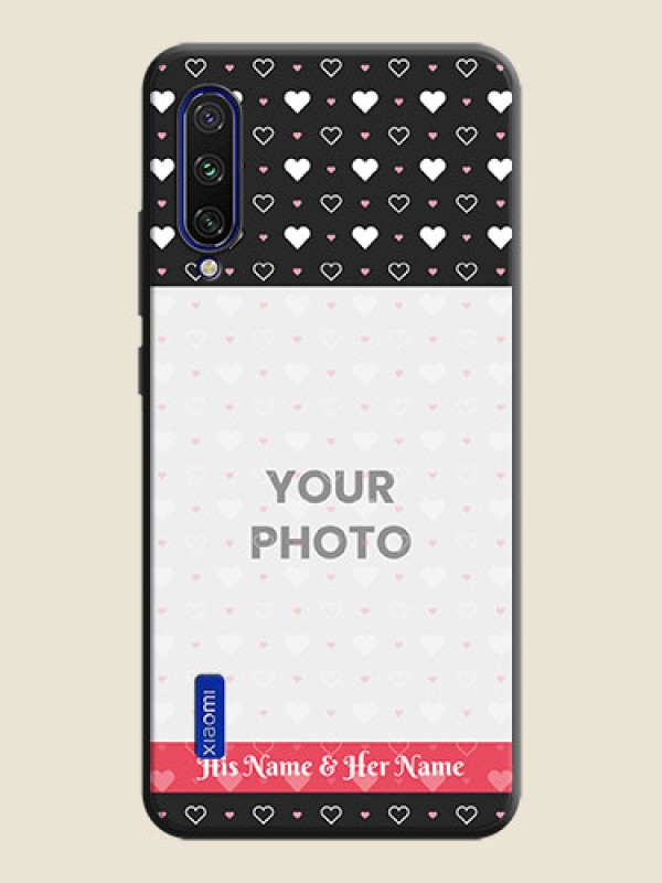 Custom White Color Love Symbols with Text Design - Photo on Space Black Soft Matte Phone Cover - Mi A3 - alternate view