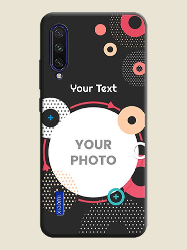 Custom Multicoloured Round Image on Personalised Space Black Soft Matte Cases - Mi A3 - alternate view