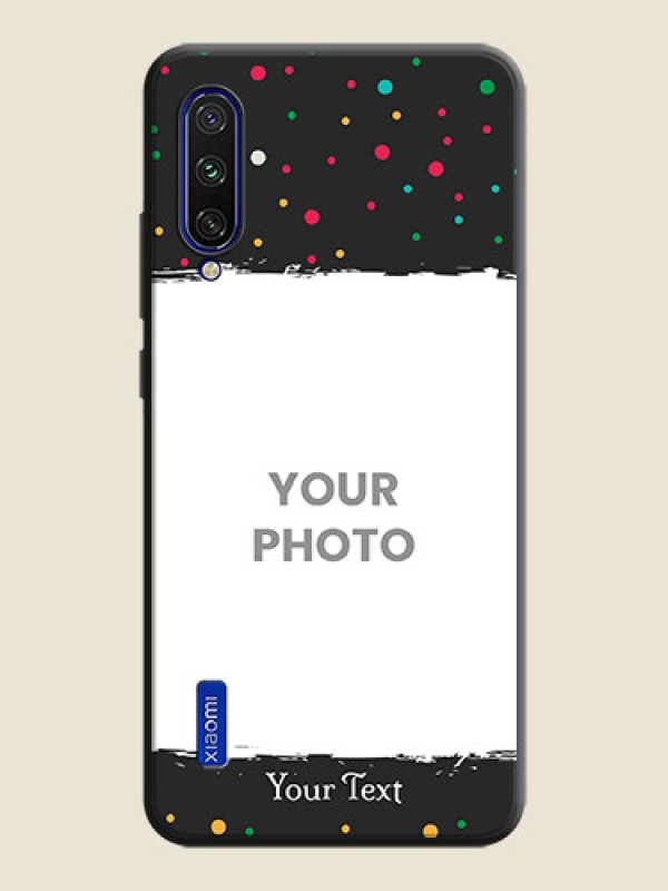 Custom Multicolor Dotted Pattern with Text on Space Black Custom Soft Matte Phone Back Cover - Mi A3 - alternate view