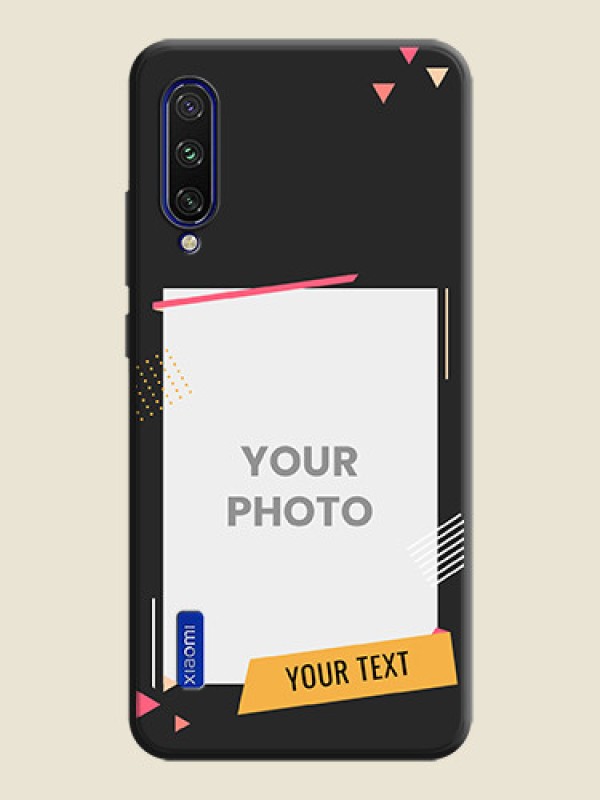 Custom Photo Frame with Triangle Small Dots - Photo on Space Black Soft Matte Back Cover - Mi A3 - alternate view