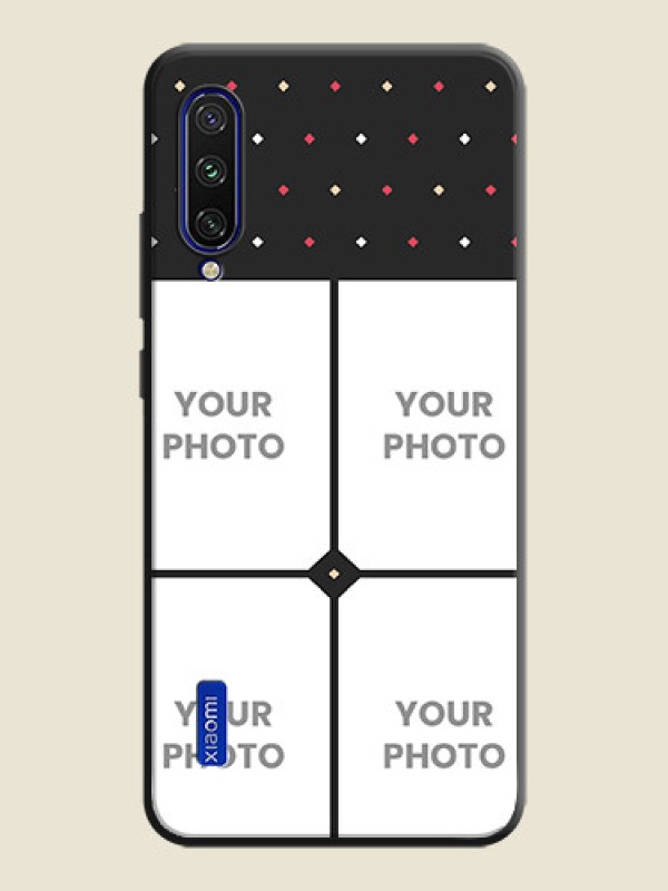 Custom Multicolor Dotted Pattern with 4 Image Holder on Space Black Custom Soft Matte Phone Cases - Mi A3 - alternate view