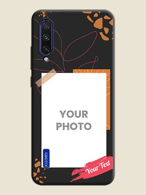 Custom Orange Photo Frame on Space Black Custom Soft Matte Phone Back Cover - Mi A3 - alternate view