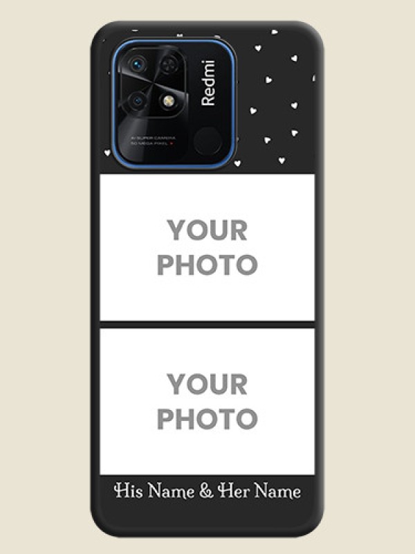 Custom Miniature Love Symbols with Name on Space Black Custom Soft Matte Back Cover - Redmi 10 Power - alternate view