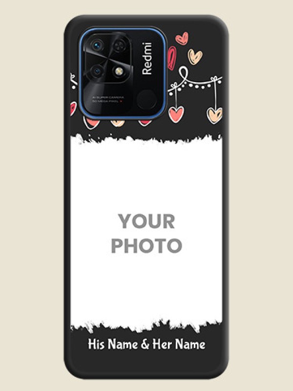 Custom Pink Love Hangings with Name on Space Black Custom Soft Matte Phone Cases - Redmi 10 Power - alternate view