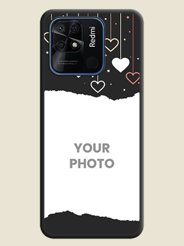 Custom Love Hangings with Splash Wave Picture on Space Black Custom Soft Matte Phone Back Cover - Redmi 10 Power - alternate view