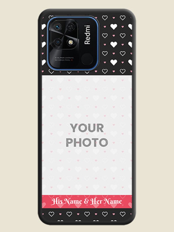 Custom White Color Love Symbols with Text Design on Photo on Space Black Soft Matte Phone Cover - Redmi 10 Power - alternate view