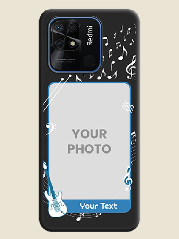 Custom Musical Theme Design with Text on Photo on Space Black Soft Matte Mobile Case - Redmi 10 Power - alternate view