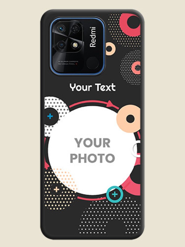 Custom Multicoloured Round Image on Personalised Space Black Soft Matte Cases - Redmi 10 Power - alternate view