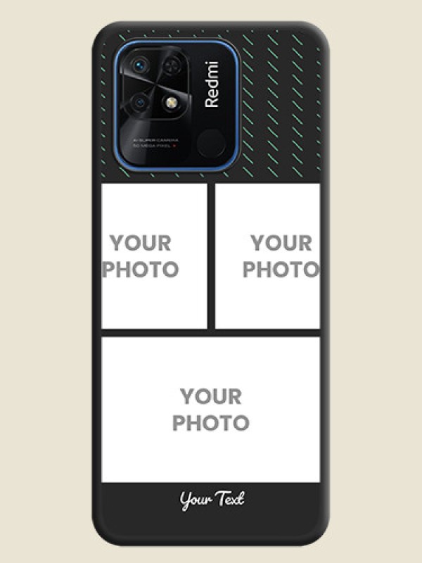 Custom Cross Dotted Pattern with 2 Image Holder  on Personalised Space Black Soft Matte Cases - Redmi 10 Power - alternate view