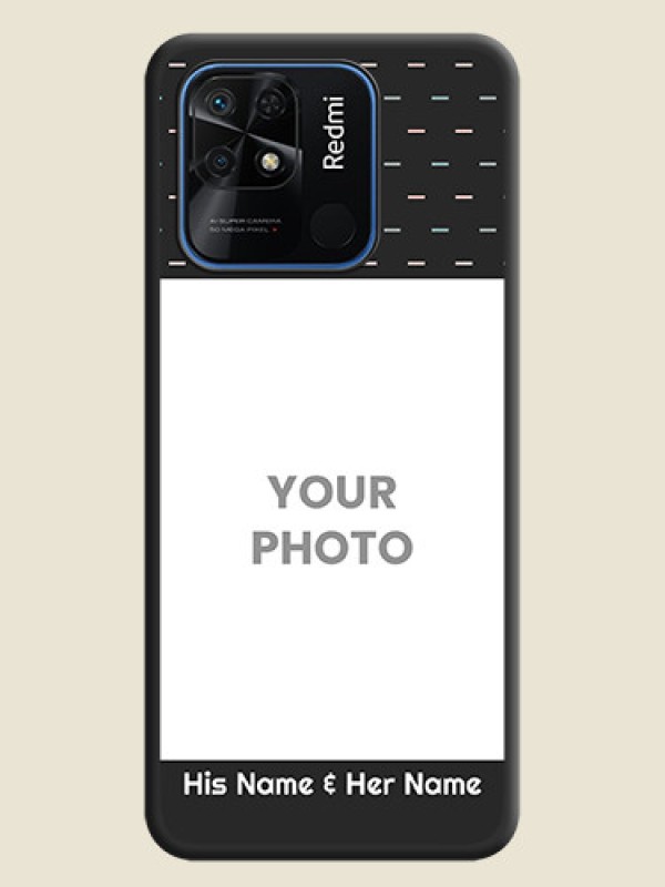 Custom Line Pattern Design with Text on Space Black Custom Soft Matte Phone Back Cover - Redmi 10 Power - alternate view