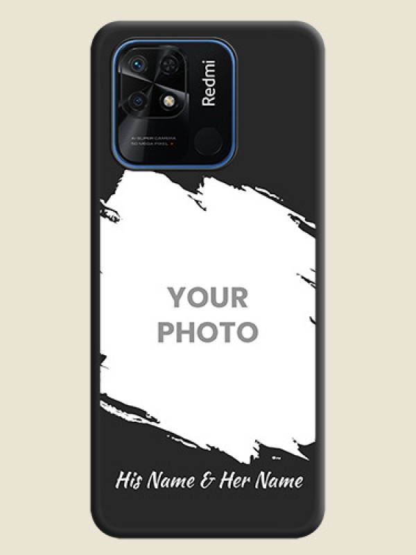Custom Grunge Brush Strokes on Photo on Space Black Soft Matte Back Cover - Redmi 10 Power - alternate view