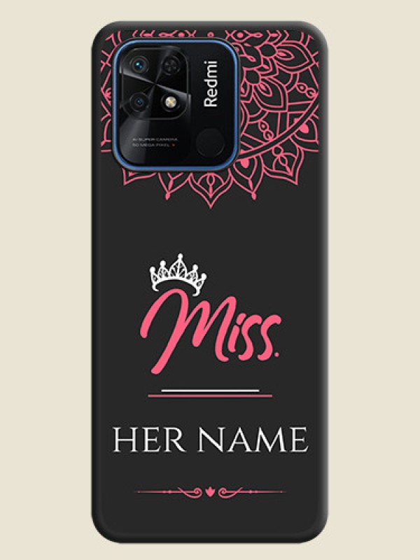 Custom Mrs Name with Floral Design on Space Black Personalized Soft Matte Phone Covers - Redmi 10 Power - alternate view