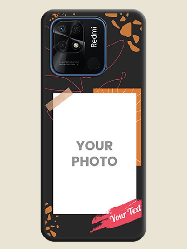 Custom Orange Photo Frame on Space Black Custom Soft Matte Phone Back Cover - Redmi 10 Power - alternate view