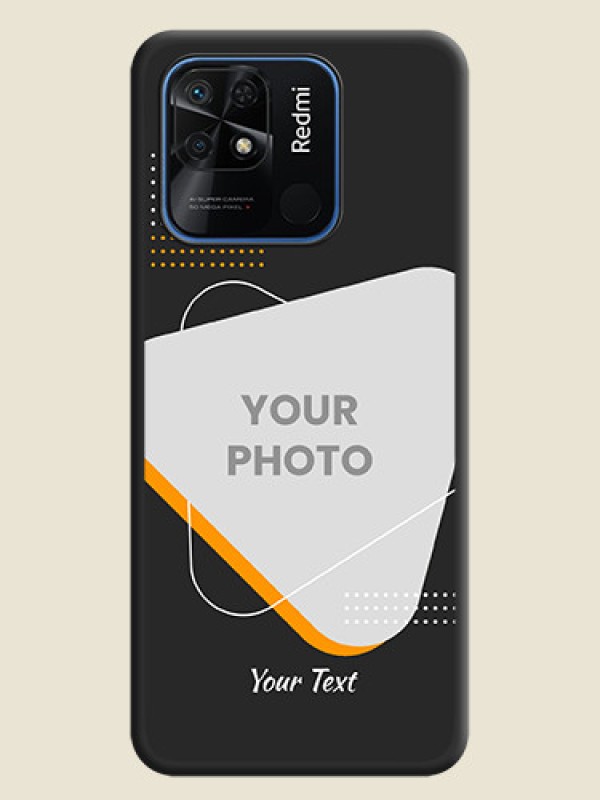 Custom Yellow Triangle on Photo on Space Black Soft Matte Phone Cover - Redmi 10 Power - alternate view