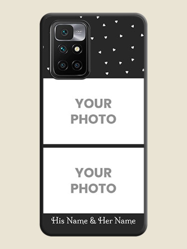 Custom Miniature Love Symbols with Name on Space Black Custom Soft Matte Back Cover - Redmi 10 Prime 2020 - alternate view