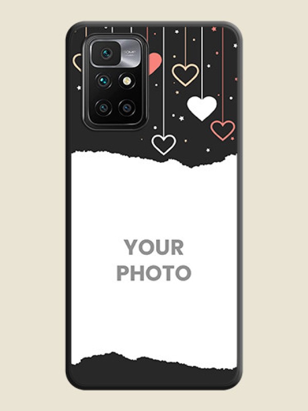 Custom Love Hangings with Splash Wave Picture on Space Black Custom Soft Matte Phone Back Cover - Redmi 10 Prime 2020 - alternate view