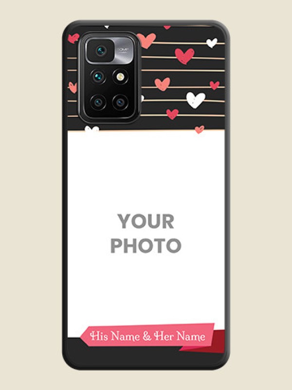 Custom Love Pattern with Name on Pink Ribbon  on Photo on Space Black Soft Matte Back Cover - Redmi 10 Prime 2020 - alternate view