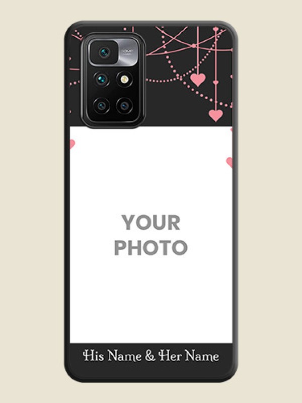 Custom Pink Love Hangings with Text on Space Black Custom Soft Matte Back Cover - Redmi 10 Prime 2020 - alternate view