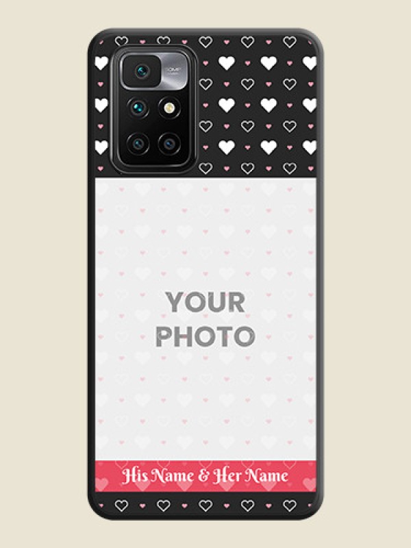 Custom White Color Love Symbols with Text Design on Photo on Space Black Soft Matte Phone Cover - Redmi 10 Prime 2020 - alternate view