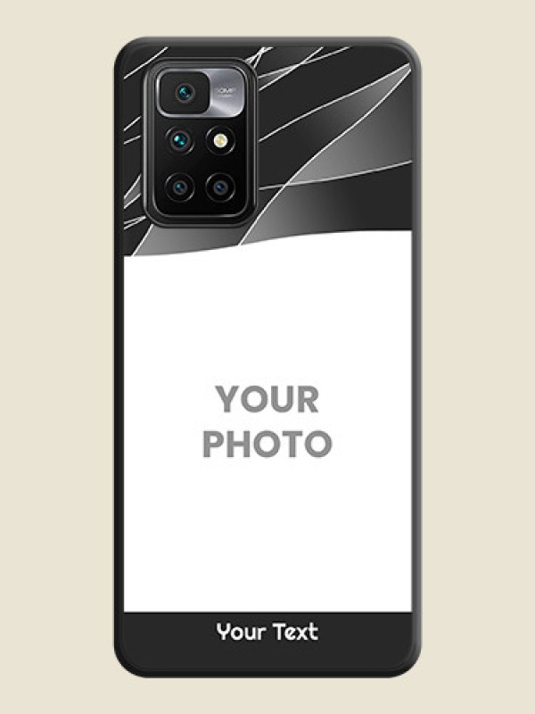Custom Mixed Wave Lines on Photo on Space Black Soft Matte Mobile Cover - Redmi 10 Prime 2020 - alternate view