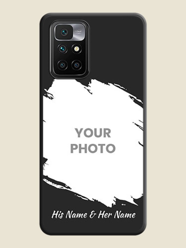 Custom Grunge Brush Strokes on Photo on Space Black Soft Matte Back Cover - Redmi 10 Prime 2020 - alternate view