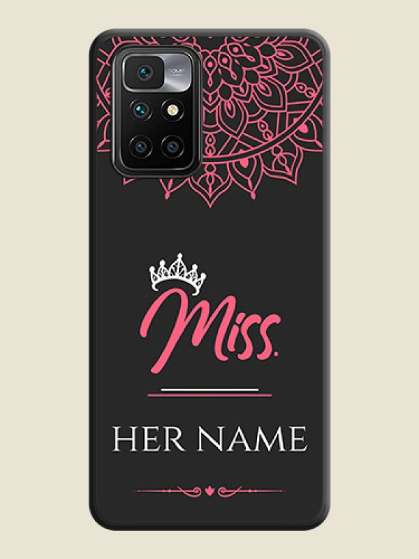 Custom Mrs Name with Floral Design on Space Black Personalized Soft Matte Phone Covers - Redmi 10 Prime 2020 - alternate view