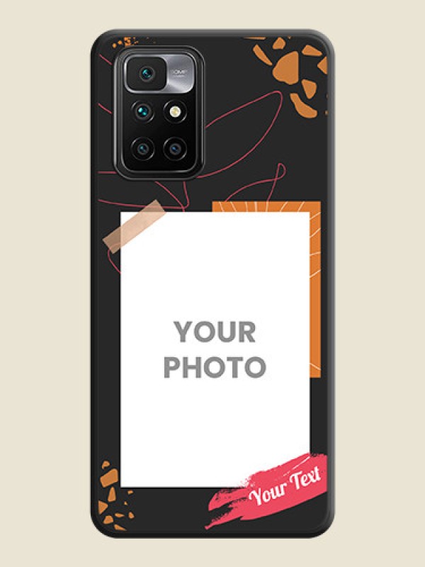 Custom Orange Photo Frame on Space Black Custom Soft Matte Phone Back Cover - Redmi 10 Prime 2020 - alternate view