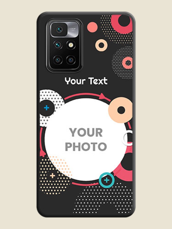 Custom Multicoloured Round Image on Personalised Space Black Soft Matte Cases - Xiaomi Redmi 10 Prime - alternate view