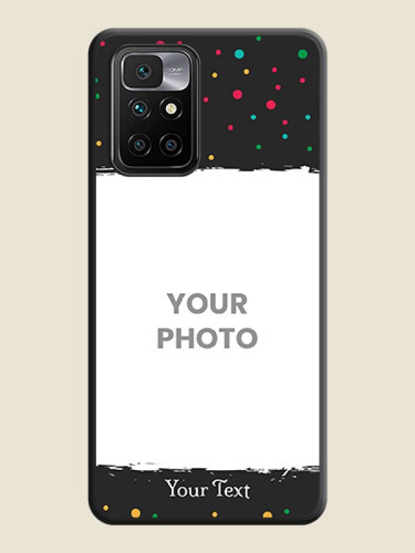 Custom Multicolor Dotted Pattern with Text on Space Black Custom Soft Matte Phone Back Cover - Xiaomi Redmi 10 Prime - alternate view