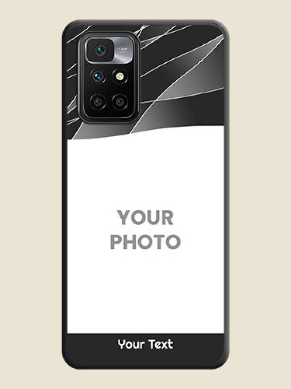 Custom Mixed Wave Lines on Photo on Space Black Soft Matte Mobile Cover - Xiaomi Redmi 10 Prime - alternate view