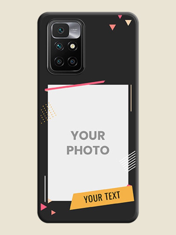 Custom Photo Frame with Triangle Small Dots on Photo on Space Black Soft Matte Back Cover - Xiaomi Redmi 10 Prime - alternate view