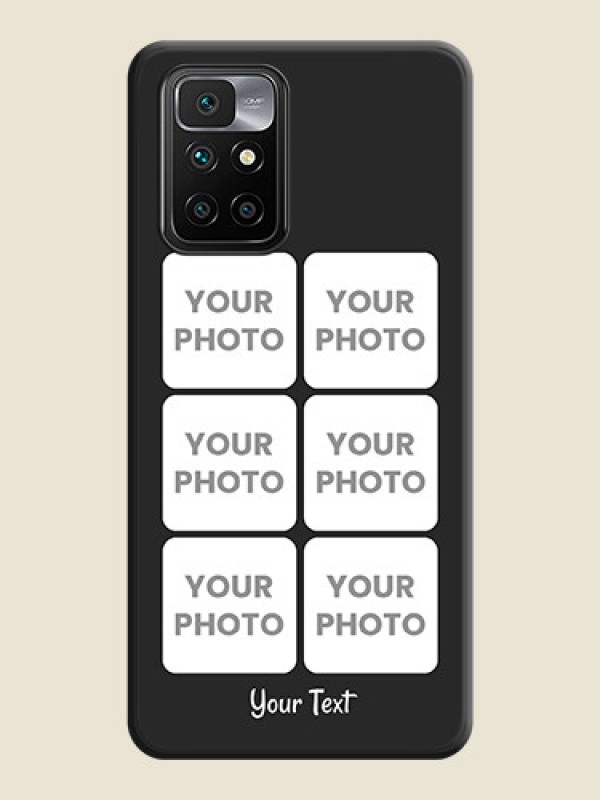 Custom Floral Art with 6 Image Holder on Photo on Space Black Soft Matte Mobile Case - Xiaomi Redmi 10 Prime - alternate view