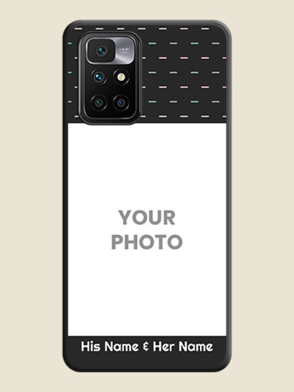 Custom Line Pattern Design with Text on Space Black Custom Soft Matte Phone Back Cover - Xiaomi Redmi 10 Prime - alternate view