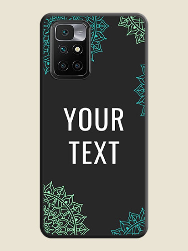Custom Your Name with Floral Design on Space Black Custom Soft Matte Back Cover - Xiaomi Redmi 10 Prime - alternate view