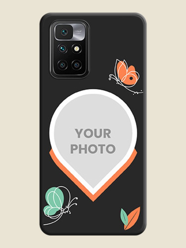 Custom Upload Pic With Simple Butterly Design On Space Black Personalized Soft Matte Phone Covers -Xiaomi Redmi 10 Prime - alternate view