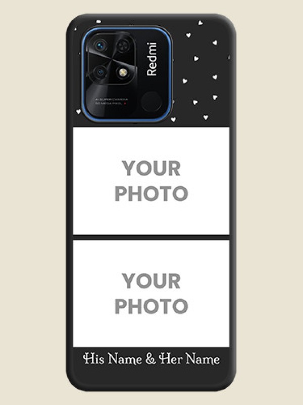 Custom Miniature Love Symbols with Name on Space Black Custom Soft Matte Back Cover - Redmi 10 - alternate view