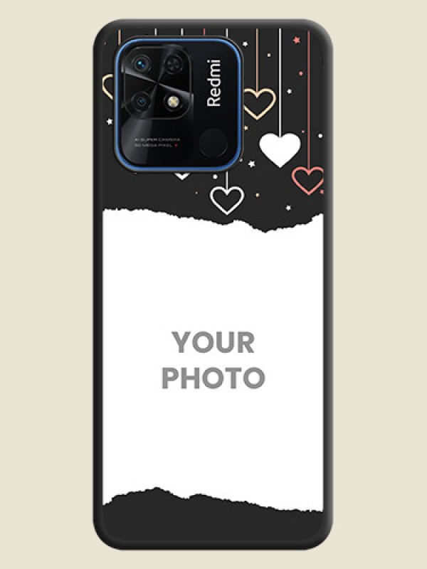 Custom Love Hangings with Splash Wave Picture on Space Black Custom Soft Matte Phone Back Cover - Redmi 10 - alternate view