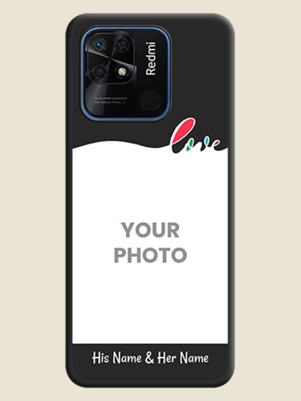 Custom Fall in Love Pattern with Picture on Photo on Space Black Soft Matte Mobile Case - Redmi 10 - alternate view