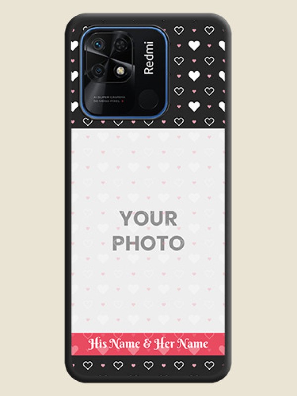 Custom White Color Love Symbols with Text Design on Photo on Space Black Soft Matte Phone Cover - Redmi 10 - alternate view